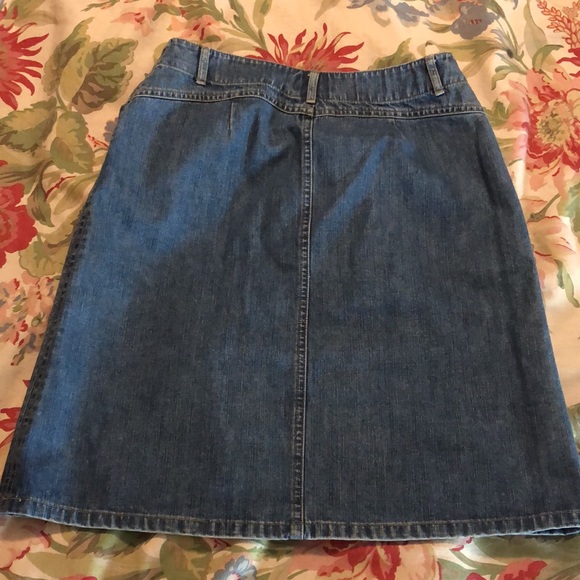 Vintage TALBOTS Size 6 petite Denim 100% Cotton Flat front 2 Pockets Skirt NEW - Picture 12 of 16